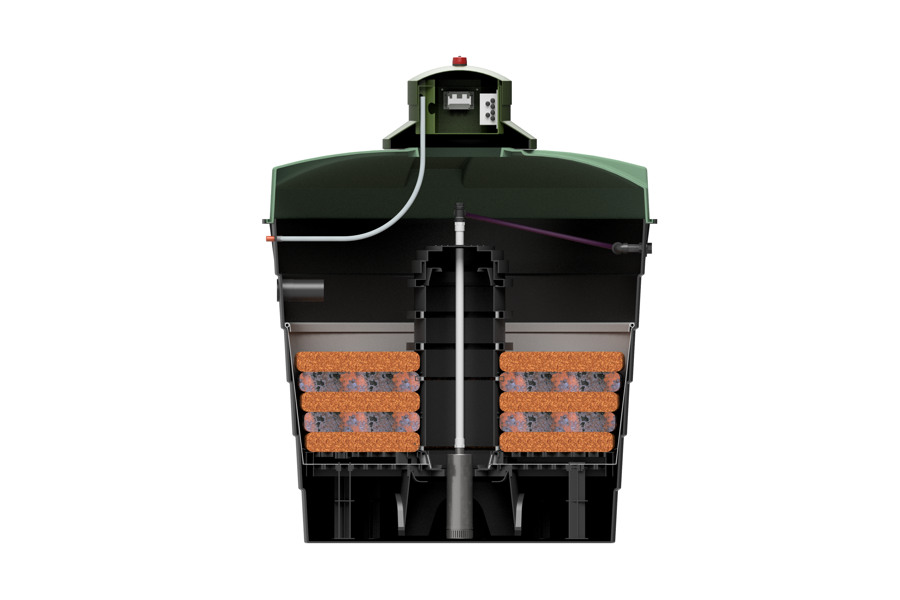 Cross-section of a Biolytix BioPod wastewater treatment tank